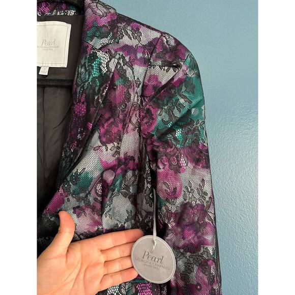 NWT Pearl by Georgina Woman's Purple Lace Blazer Size 2 - Picture 5 of 7